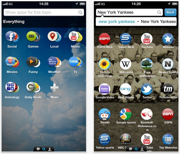 The search interface of Firefox OS